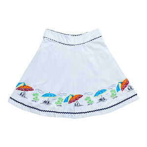 Liz Claiborne White Beach Scene A-Line Skirt Women’s Size 12